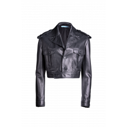 Leather pilot jacket