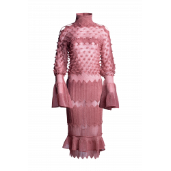 Knitted set in the pink color