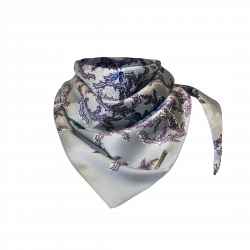 Gray scarf with a thistle print