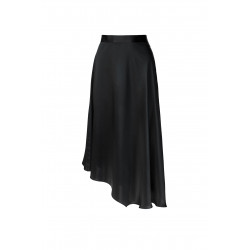 Asymetryczna spódnica jedwabna w kolorze czarnym
