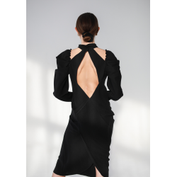 Open-back black dress