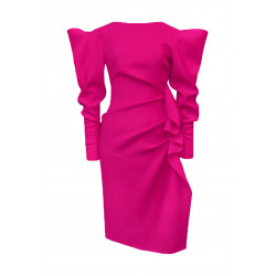 Pink dress with draping
