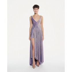 Pleated lavender dress